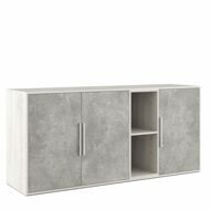 B-tone Шкаф низкий 3 створки, с нишей сосна бетон светлый 168,8x45x78 BTN36152031