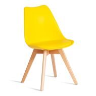 Стул TULIP (mod.73-1) дерево/пластик/экокожа, 47,5x55x80см, Желтый (Yellow)_