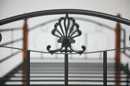 Кровать BOLERO двухярусная дерево гевея/металл, 90*200 см (bunk bed), красный дуб/черный 10079