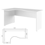 Trend Стол эргономичный белый 160x90x75 TRD29615604