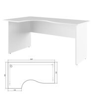 Trend Стол эргономичный левый белый 160x90x75 TRD29625604