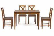 Обеденный комплект эконом Хадсон (стол + 4 стула)/ Hudson Dining Set дерево гевея/мдф, стол: 110х70х75см / стул: 44х42х89см, Espresso, ткань св.-кор. (HE490-02)